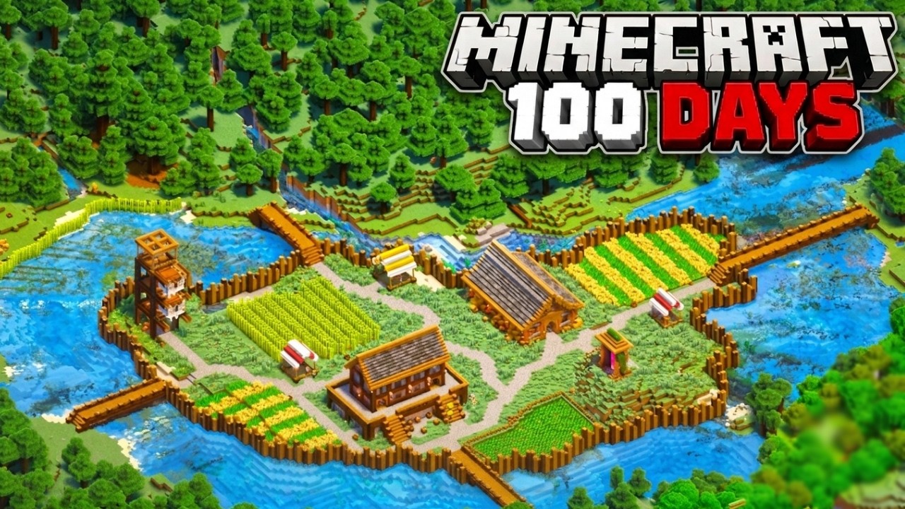 I Survived 100 Days Building The ULTIMATE River Base in Minecraft Survival