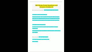 NIH Stroke Scale Questions and Answers Graded A767