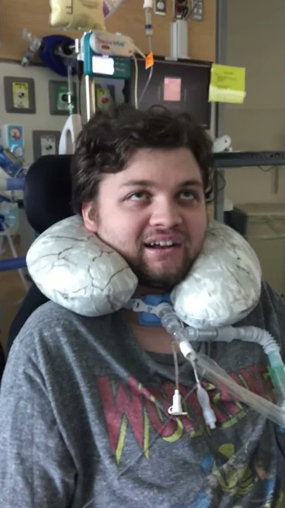 Dan after his trach procedure.