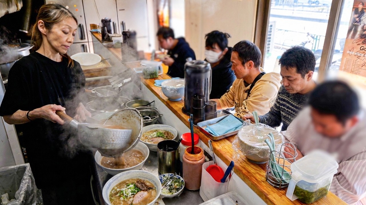 １５時間ぶっ通しで働く５３歳ラーメン女将が躍動する超絶人気の家系ラーメン屋に密着！