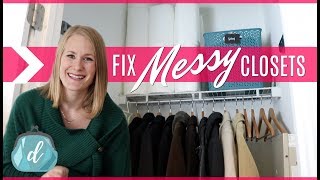 Organize a messy closet from start to finish!  COAT CLOSET MAKEOVER