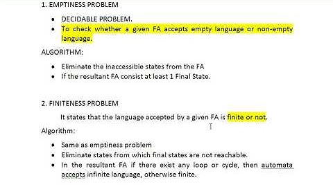 (50) UNIT 2: DECISION PROPERTIES OF REGULAR LANGUAGES