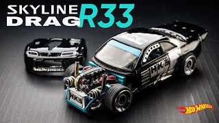 Nissan GTR Skyline R33 AWD Drag with V8 Twin Turbo Engine Hot Wheels Custom