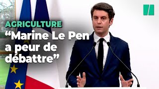 Comment Gabriel Attal justifie de vouloir débattre avec Marine Le Pen et non Jordan Bardella