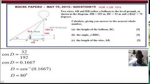 BGCSE 2015: Trigonometry