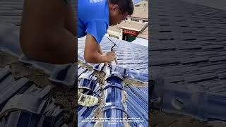 Satisfying Roof Tiling Skills! #shorts