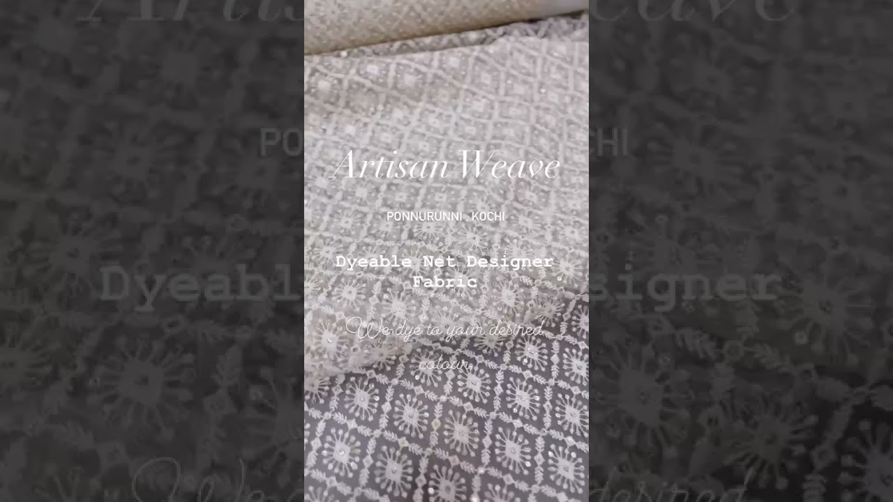 Artisan Weave Fabric Studio - Dyeable Net Designer Fabric with Floral Design - Order at 6282583975