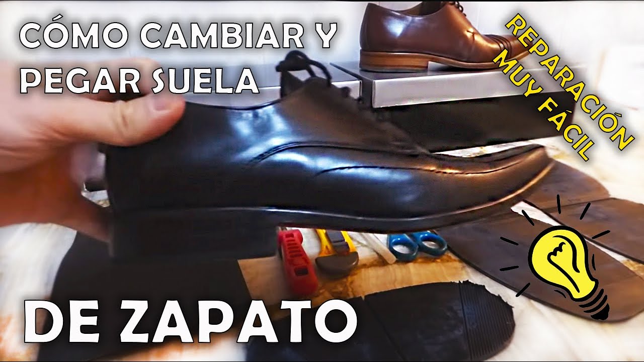 Cómo PEGAR / SUELINA de goma en ZAPATOS | Cómo REPARAR o CAMBIAR zapato vestir - YouTube