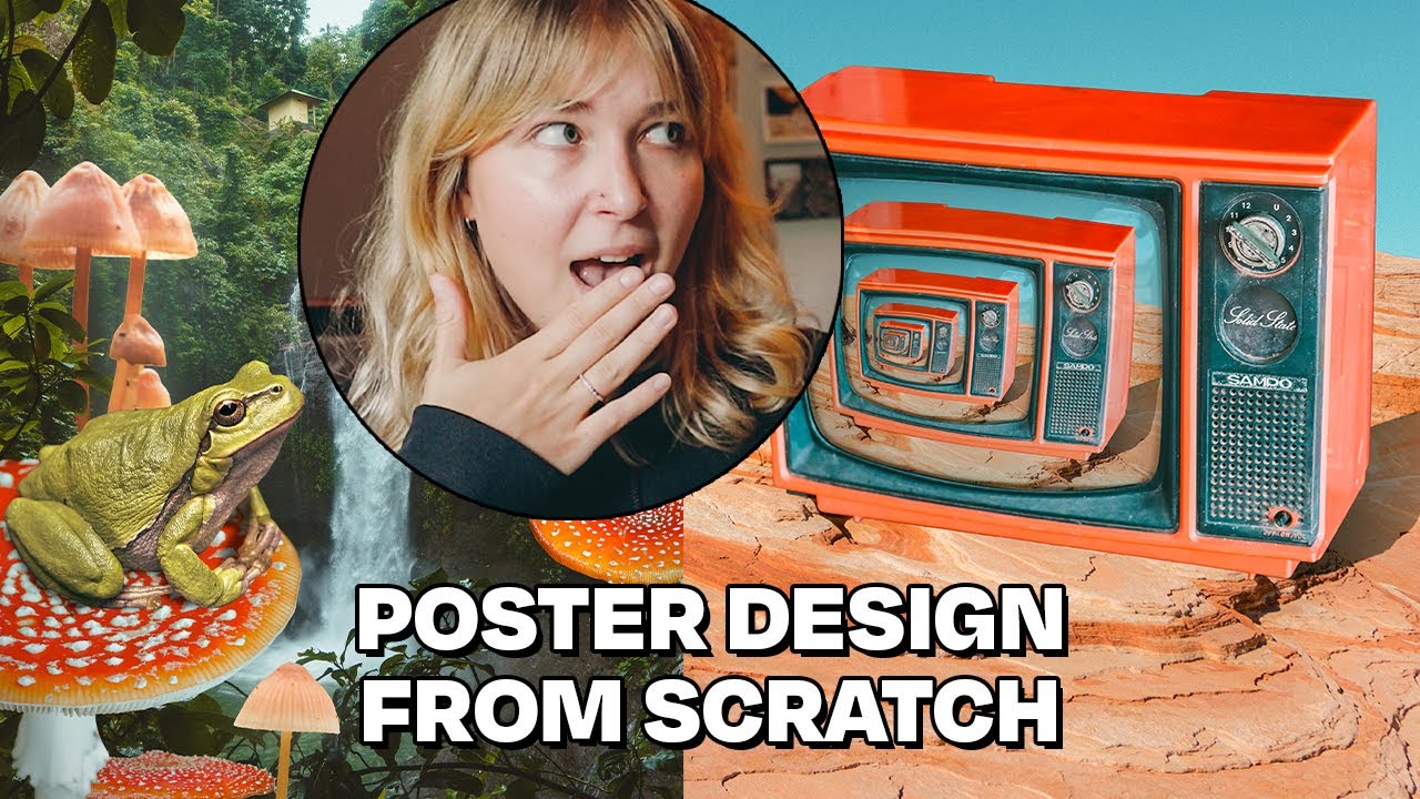 Designing Posters from Scratch: Digital Collage 🍄🐸✨