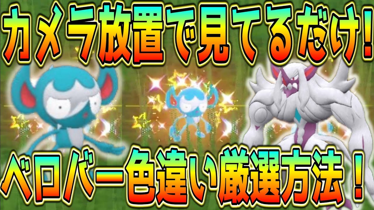 カメラ放置 見ているだけのベロバー色違い厳選方法 ポケモンsv Youtube
