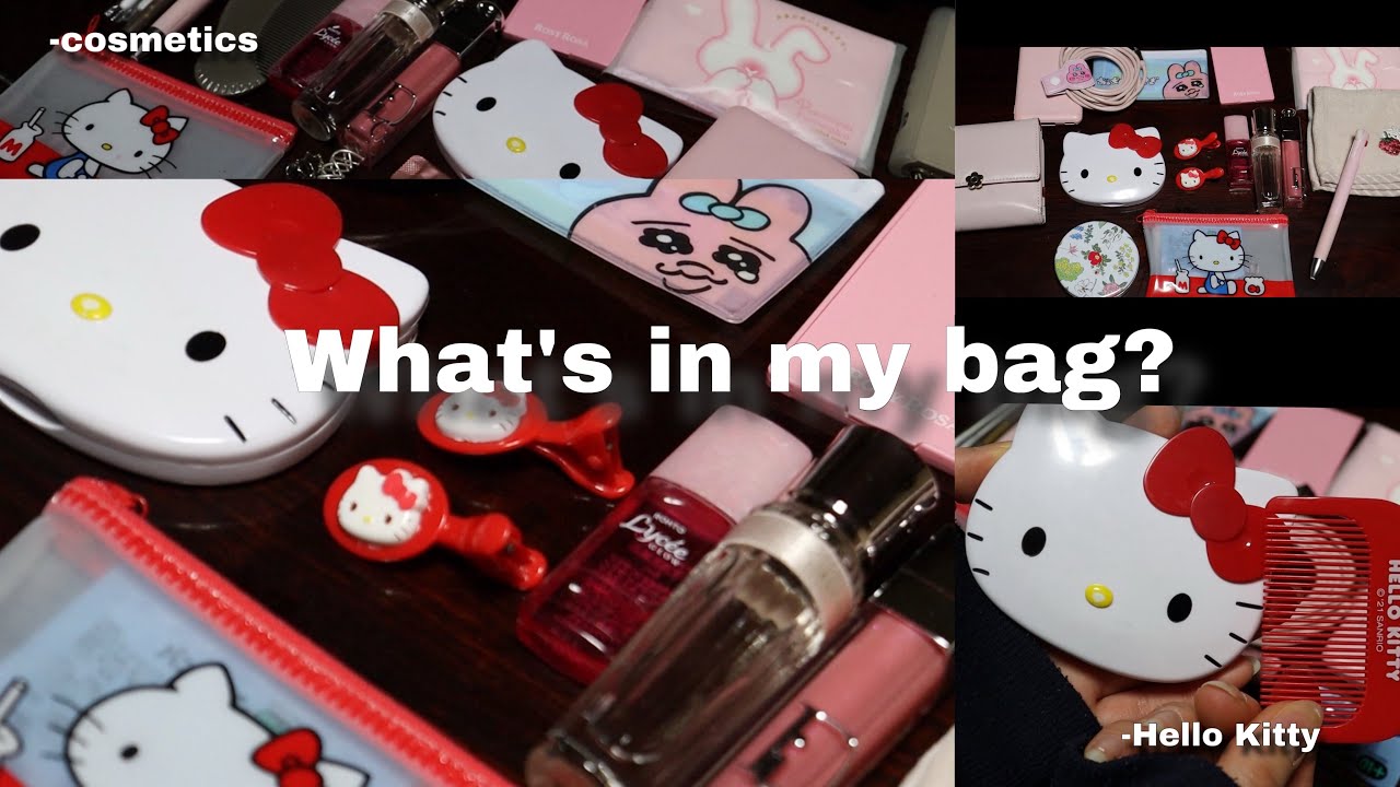What's in my bag? / ピンクとキティちゃんだらけのかばんの中身🎀💌おしゃれよりも自分の好きが最優先🩰🤍
