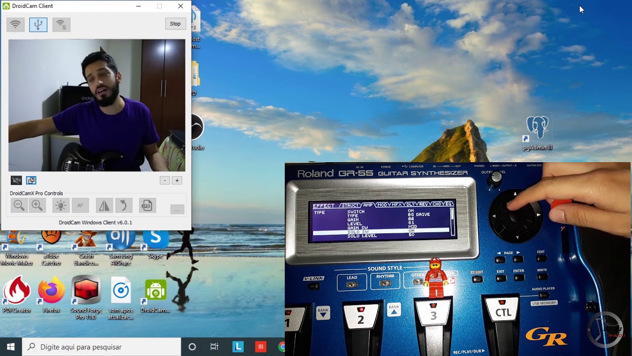 Patches da Roland GR-55: exemplo de distorção