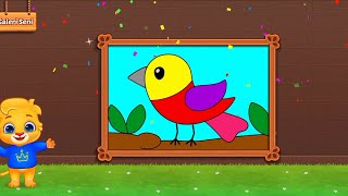 Belajar mewarnai burung lucu dan belajar angka untuk anak TK, Paud, dan Balita # 01
