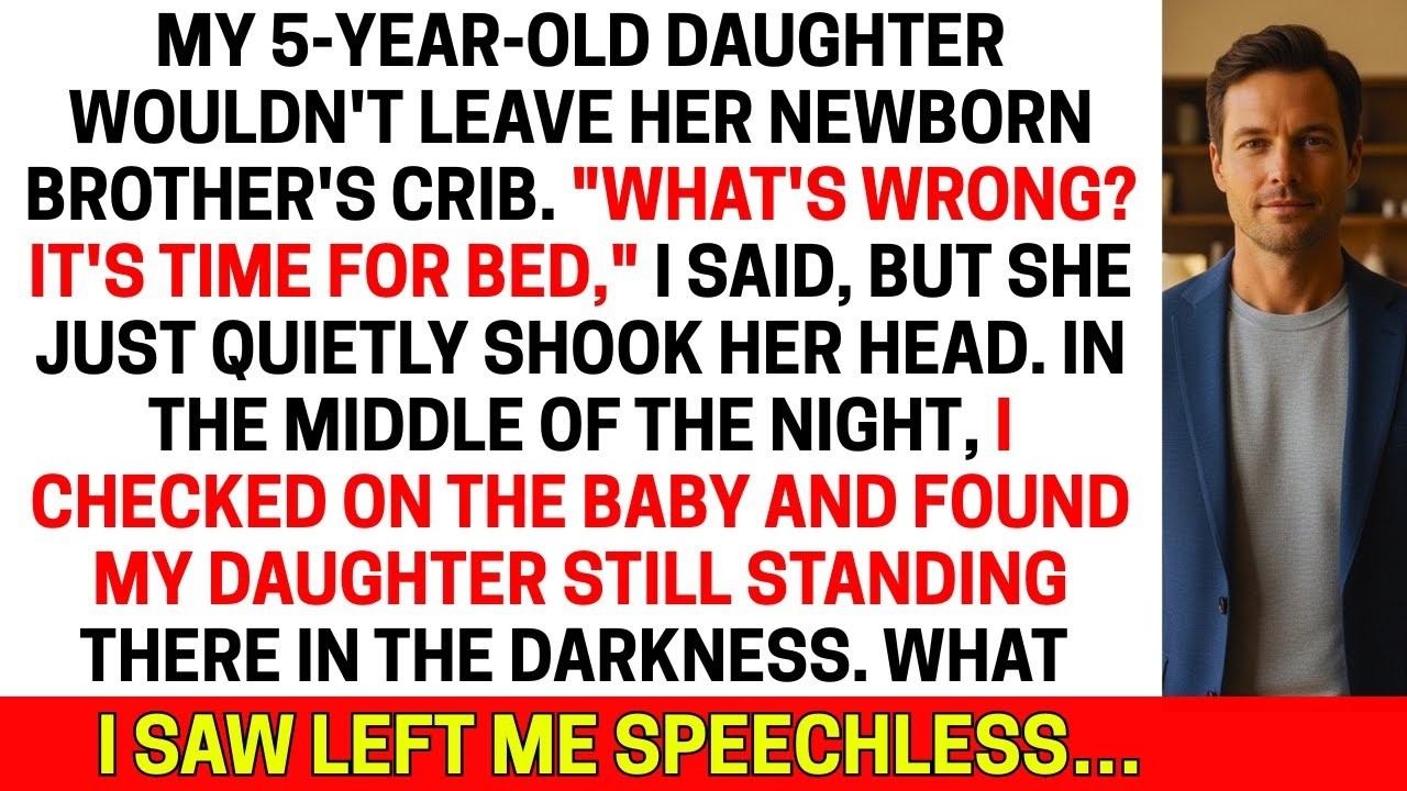 My 5 year old daughter wouldn't leave her baby brother's side, then I saw what she meant