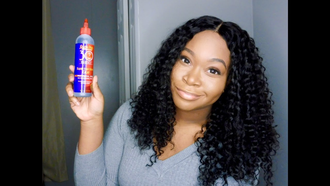 START TO FINISH  My (BONDING GLUE) Lace Closure Quick-Weave Wig Install 