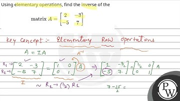Using elementary operations, find the inverse of the\\[\\text { matrix } A=\\left[\\begin{array}....