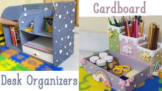 2 Easy Cardboard desk Organizers for kids | DIY Book Shelf/Cupboard/Rack made out of cardboard