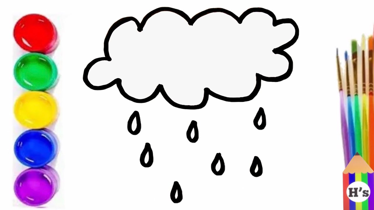 How To Draw Rainy Cloud - YouTube