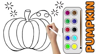 🎃 Pumpkin Drawing | How to Draw and Paint Pumpkin | How to fill a drawing?