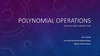 M111-P-013 Review: Polynomial Addition and Subtraction