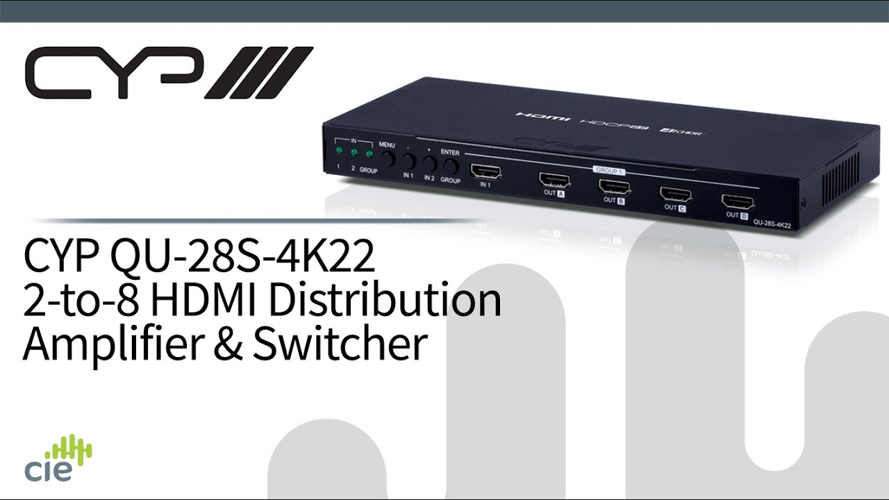CYP QU-28S-4K22 2 to 8 HDMI Distribution Amplifier & Switcher