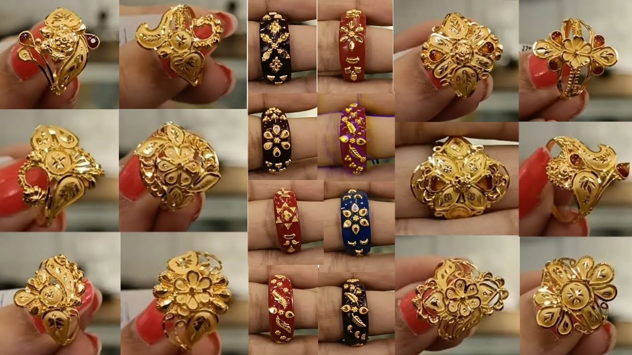 light weight ring । ladies ring design in gold with price। gold ring ...