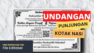 How to edit invitations for punjungan / rice boxes / besek | Free File Download CDR