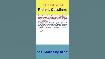 The distance between the centres of two circles of radii 22 cm and 10 cm is 37 cm #ytshorts #ssccgl