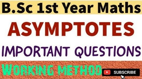 B.sc 1st year math asymptotes || important questions working method.