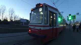 Трамвай 0419 по 61 от Светлановского до Луначарского СПб 12-*: ЛМ-99К 0419 по №61 03.04.22)
