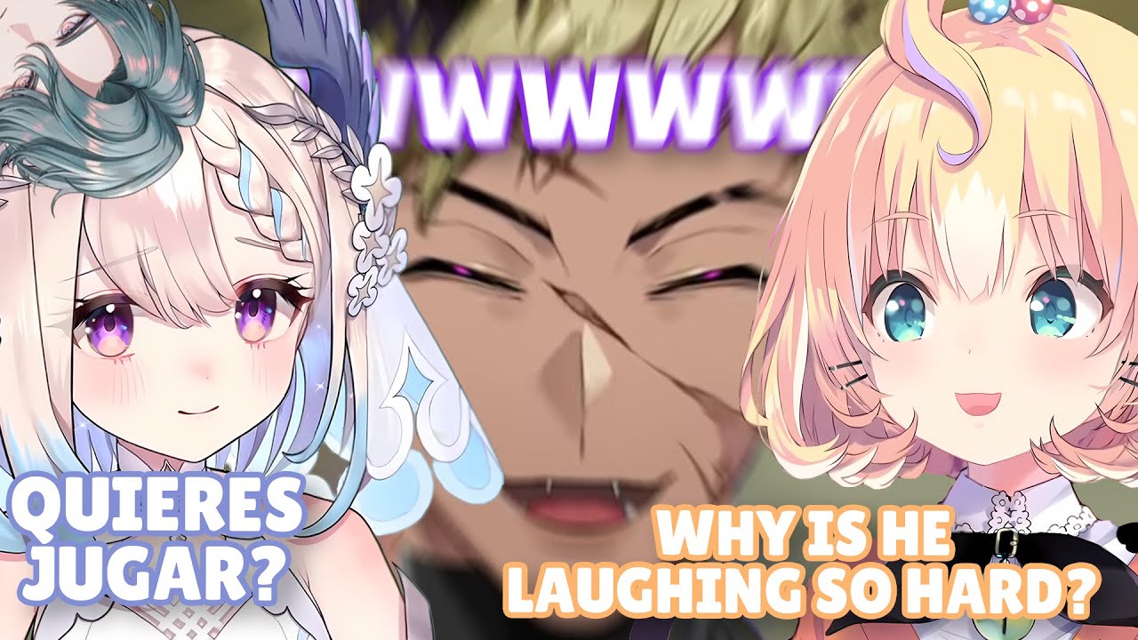 Энна просит Фрео (в чате) играть на испанском, и это невольно заставляет Ванту так сильно смеяться.