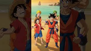 Os Saiyajins, Shinobis e Piratas Vão À Praia! 🏖️ (DBZ x Naruto x One Piece)​#AnimeCrossover