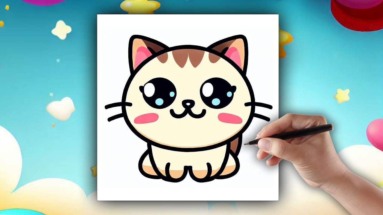 Jak Narysować Kota Krok Po Kroku Dla Dzieci Jak narysować Kota Kawaii - Rysowanie dla dzieci krok po kroku - YouTube