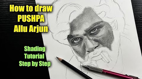 Draw Pushpa (Allu Arjun) Step By Step Shading | Eyes, Nose, Hair Part-2
