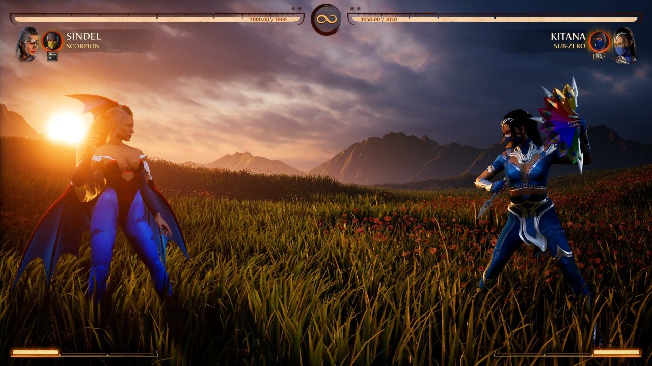 Mortal Kombat 1 - Sindel Vs Kitana - The Field Stage Gameplay - YouTube