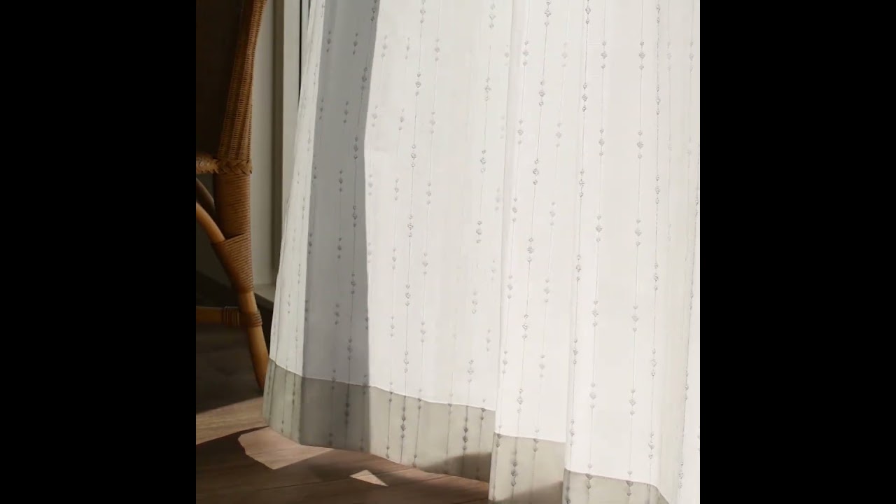 キラリと輝く刺繍のラインが美しい、帝人エコリエの糸を使用した遮熱