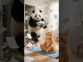 Healing Cancelled: Panda Arrived"#funnycat#catandpanda#meditation  #innerpeace#shorts#youtubeshorts