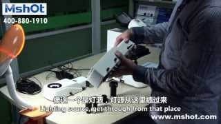 How to use  biological microscope ML30  with LED fluorescence unit