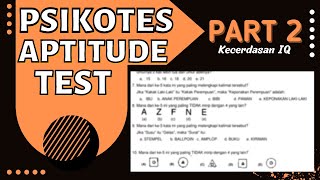 APTITUDE PSYCHOLOGICAL TEST | Intelligence Quotient (IQ) PART 2