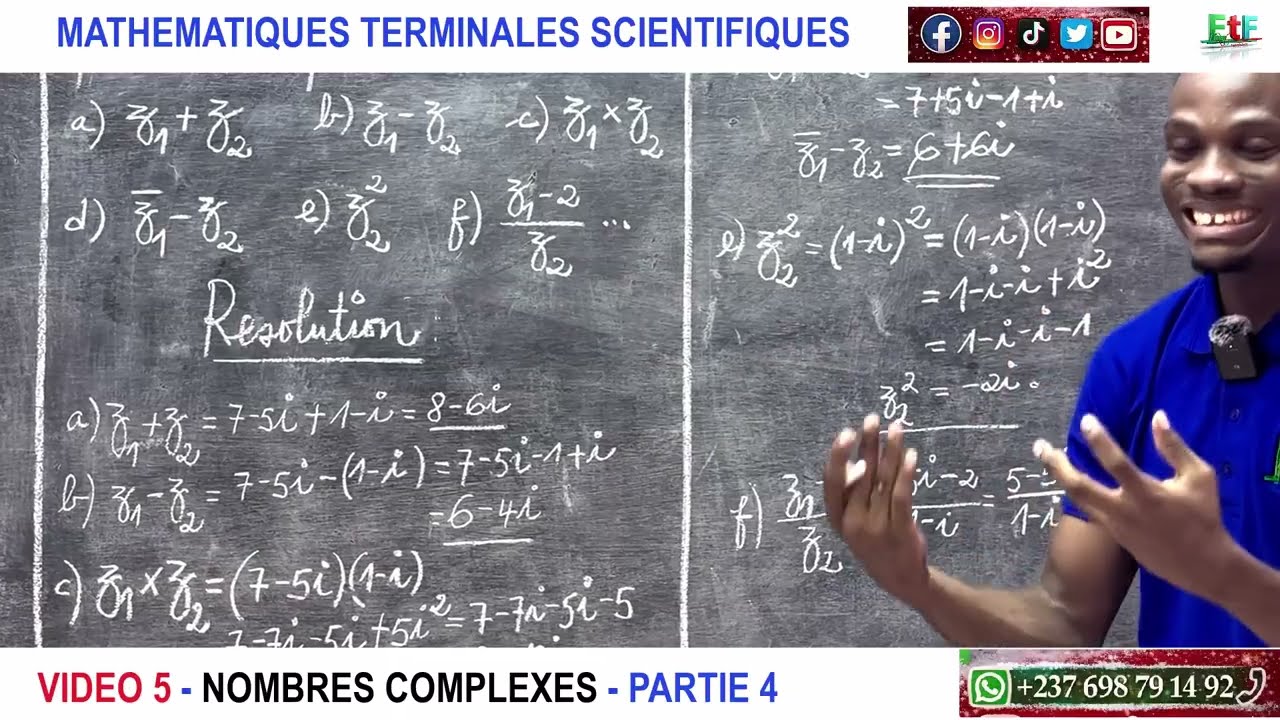 VIDEO 5 - MATHEMATIQUES TERMINALES S - NOMBRES COMPLEXES - PARTIE 4