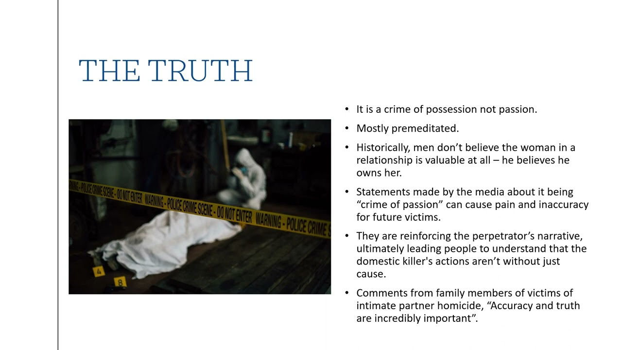 Intimate Partner Homicide Myth - "Crime of Passion"