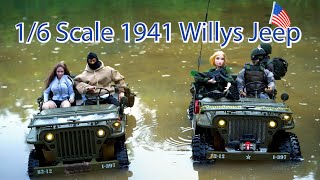 Mega Rc Truck Rochobby 1941 Willys Jeep 1/6 Scale 4X4 Off Road Muddy Trail Rc Crawler Extreme