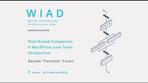 Distributed Companies: A WordPress.com Team Perspective - Davide "Folletto" Casali | WIAD 2016 Roma