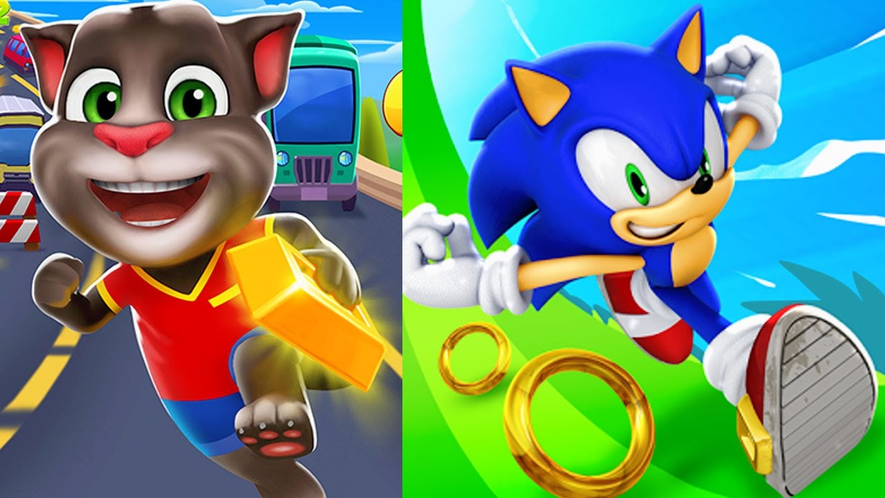 My Talking Tom Gold Run VS Sonic Dash 2 Sonic Boom fun ios/android ...