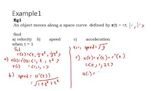 Velocity and acceleration of vector-valued function