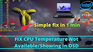 CPU Temperature not Showing in MSI After Burner OSD(On Screen Display)  |Display fps ,temp on screen