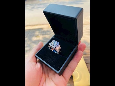Nhẫn đính MOISSANITE nam VÀNG TRẮNG 18K 1.8 – 2.5chỉ