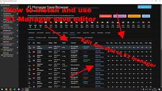 How To Install And Use F1 Manager Save Browser(Viewer And Editor) *Works With Any F1 Manager