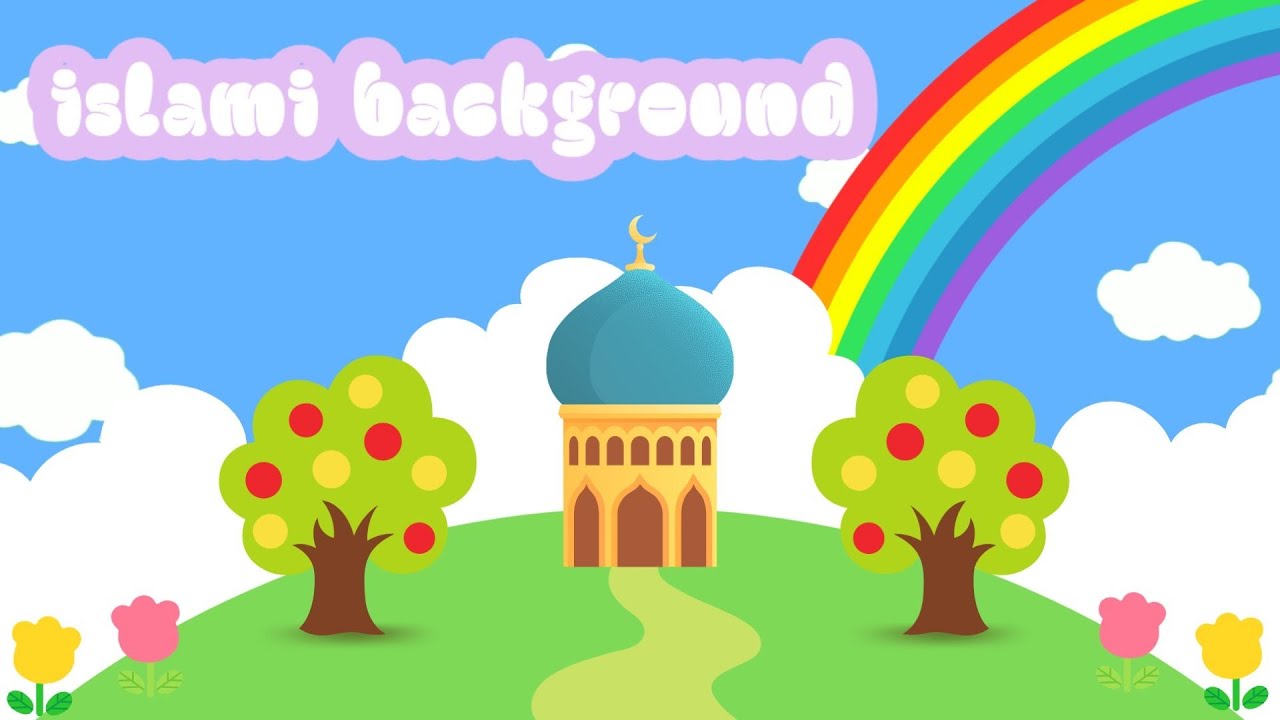 Background Animasi Kartun Bergerak Tema Masjidramadhan Background