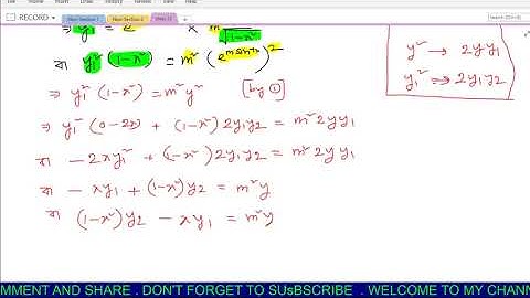 SECOND ORDER DIFFERENTIATION [#5] || SN DEY || CLASS12